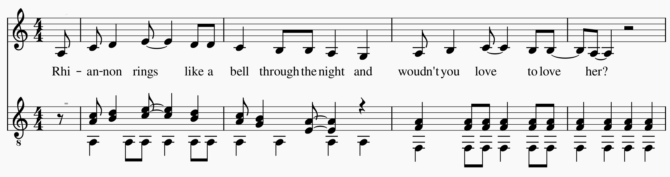 Rhiannon voice melody 1