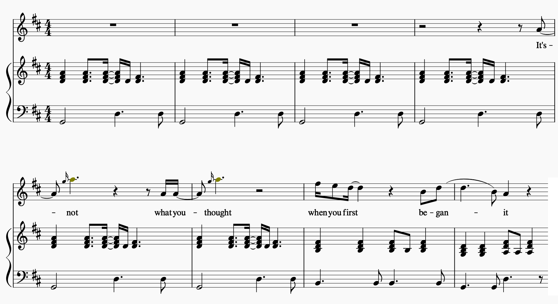 Wise Up opening bars