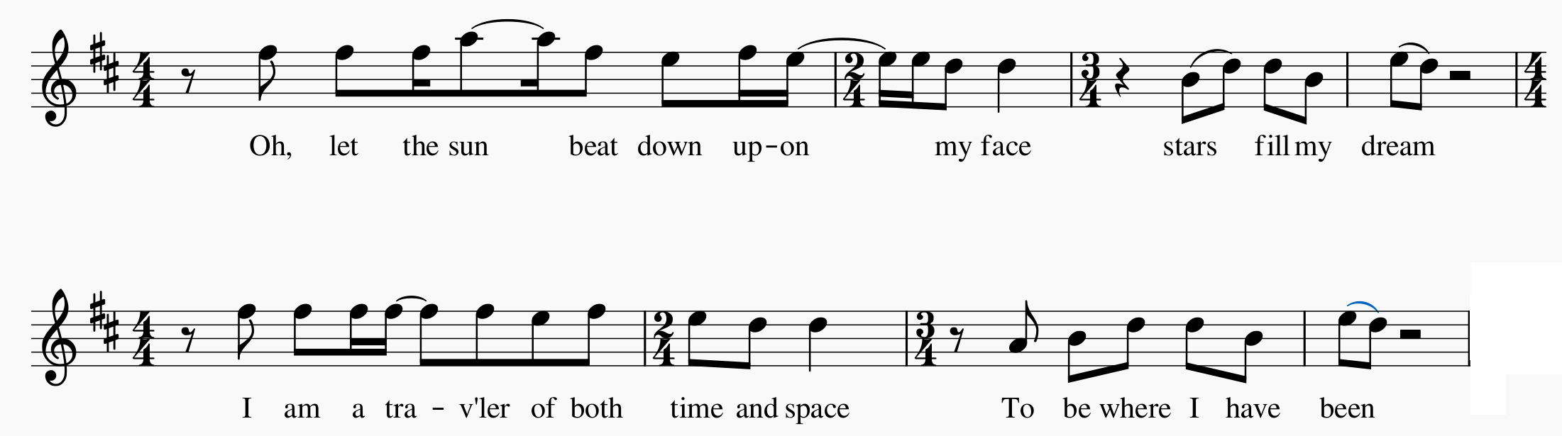 Kashmir verse, vocal melody