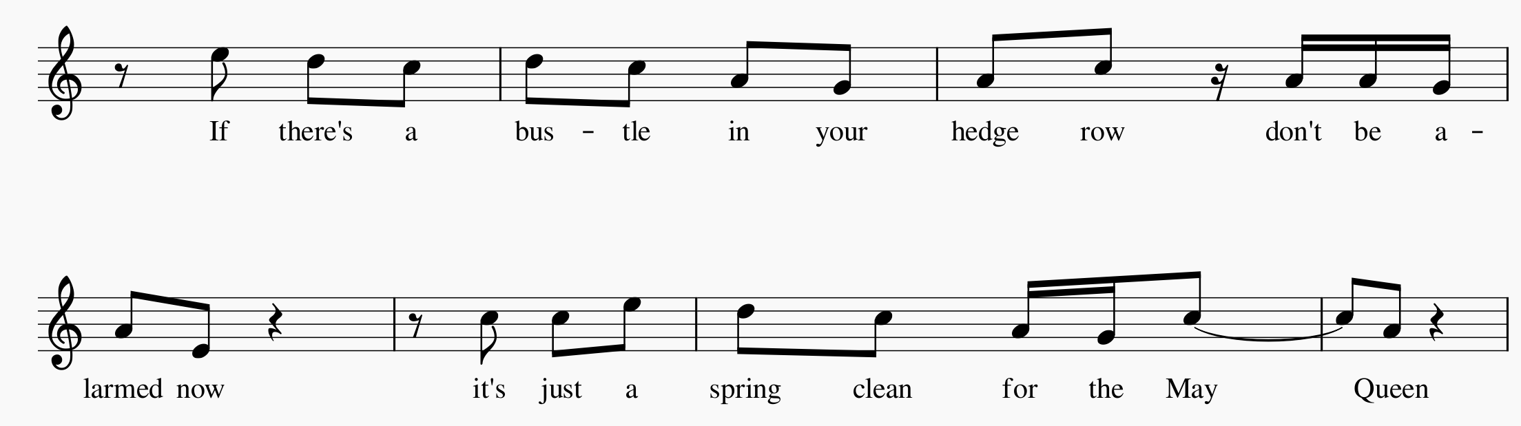 Stairway to Heaven, third verse vocal melody