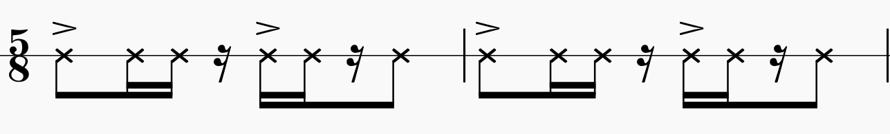 Five-eight rhythm 4+2+2